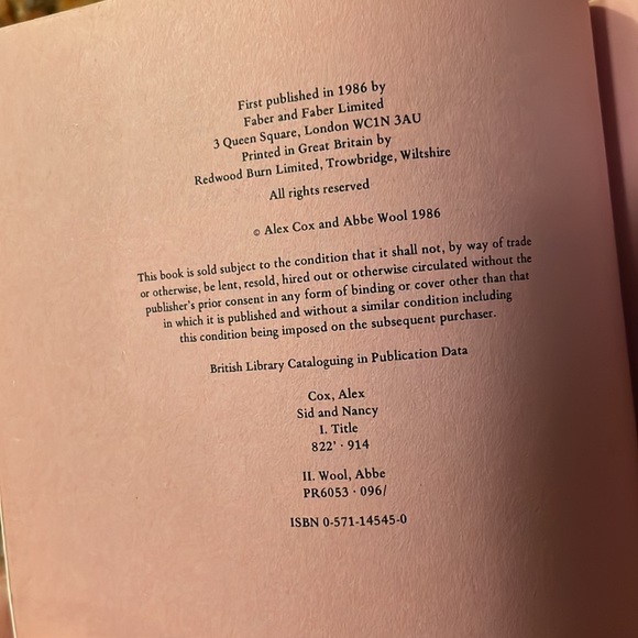 Vintage Sid & Nancy by Alex Cox & Abbe Wool softcover  screenplay book - Picture 4 of 5